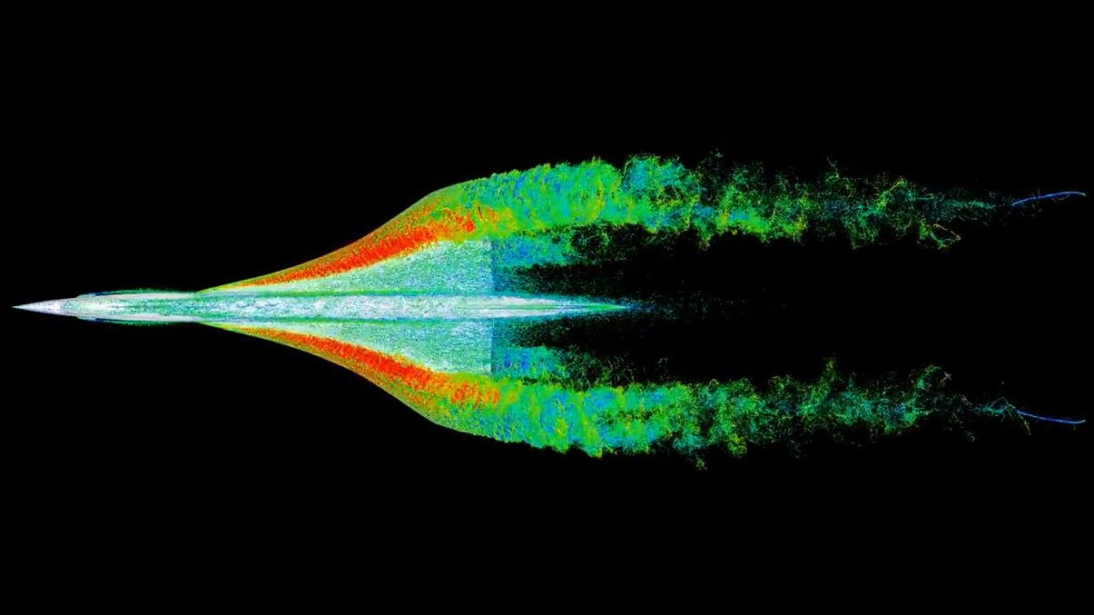 FluidX3D Concorde side profile airflow CFD simulation